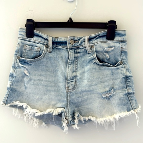 Eunina Lulu High Rise Cut Off Shorts with Distressed Frayed Hem size S - Picture 1 of 5